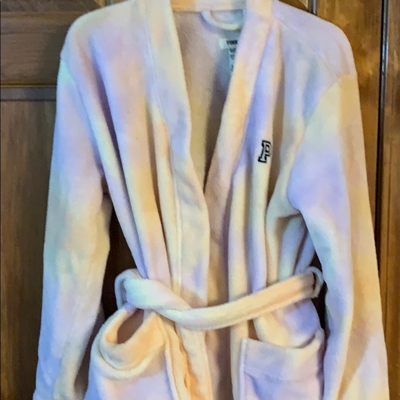PINK Victoria's Secret Other - Victoria Secret Pink Tie Dye Plush Robe M/L